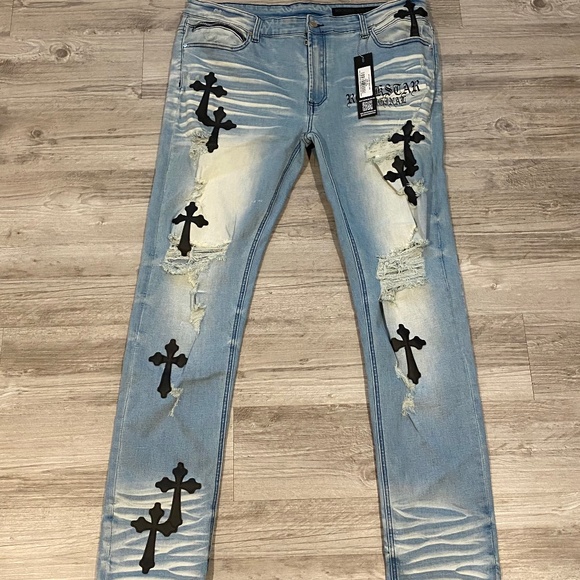 Men’s Rockstar Original Cross Patch Jeans - Picture 1 of 4